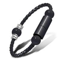 ราคา สายชาร์จซิงค์ข้อมูล USB สายชาร์จข้อมูลแบบพกพาทันสมัยสายรัดข้อมือหนังสีดำแบบแฟชั่นสายรัดข้อมือสไตล์สายชาร์จสำหรับ Ios Micro Type C (22298890175)