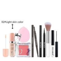 ราคา 8ชิ้นเครื่องสำอางเพื่อความงามชุดผสมคอนซีลเลอร์ SVMY ปากกาอายไลเนอร์กันน้ำ SVMY แป้งขาวดำ HISYI SUAKE Eye สีดำ ดินสอเขียนคิ้วสองหัว Berbeini 1 Kuas Rias ที่ดัดขนตา ปลายนิ้วปริศนามินิ (22766756569)