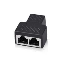 ราคา 2 Port RJ45 Splitter Adapter LAN Network Ethernet Cable O0A5 Plug Connector (22938640143)