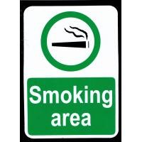 ราคา ป้ายพื้นที่สูบบุหรี่ เขตสูบบุหรี่ สติกเกอร์สีคมชัด เคลือบกันรอย สำหรับติดพื่นผิวที่ต้องการ SMOKING area Sticker Film 1 Sheet size10 5x 14 5cm Weatherproof (11217774415)