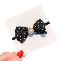 ราคา KaragateShop ยางมัดผม ยางรัดผมโบว์ลายจุดน่ารัก สีดำ สีขาว ยางมัดผมเกาหลี (16089574859)