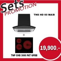 ราคา TECNOPLUS ชุดเซ็ท รุ่น Set HOOD TNS HD 60 MA B HOB TNP CHB 3060 PAT GPBB 04 เครื่องดูดควันและเตาเซรามิคไฟฟ้า (19086454604)