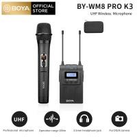 ราคา BOYA ไมโครโฟนไร้สาย BY WM8 Pro K1 K2 UHFระบบไมค์ลอยคู่พร้อมจอแสดงผล LED สำหรับกล้อง DSLR Canon Nikon iPhone YouTube การผลิตฟิล์มพร้อมผ้าทำความสะอาด (21426362823)