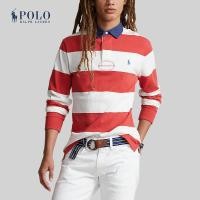 ราคา Polo Ralph Lauren เสื้อโปโลผู้ชาย Classic Fit Striped Jersey Rugby Shirt รุ่น MNPOKNI16823522 สีแดง (21956190599)