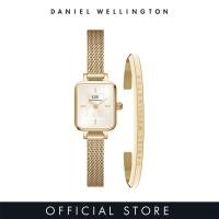 ราคา Daniel Wellington Gift Set Quadro Mini 15 4x18 2mm Evergold Gold Champagne Classic Bracelet Gold Small Watch Jewelry Set for Female Gift for Women Birthday Annivesary (23012451422)