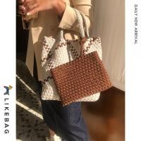 ราคา LIKEBAG กระเปาสพายหญิงกระเป๋าสานกระเป๋าสะพายกระเป๋าไนลอนความจุขนาดใหญ่กระเป๋าถือกระเป๋าทอกระเป๋าคลัทช์ (9227559836)