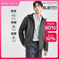 ราคา GIORDANO Men Jackets Polar Fleece Lining Hooded Windbreakers Exposed Seam Windproof Warm Simple Fashion Casual Jackets 01074706 (22695193959)