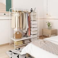 ราคา ไม้แขวนเสื้อพื้นถึงเพดานที่เก็บของในครัวเรือนห้องนอนและเครื่องมือจัดระเบียบเคลื่อนย้ายได้ชั้นแขวนเสื้อผ้าและหมวกตู้กล่องใส่ของเอนกประสงค์ราวตากผ้า (23086936715)