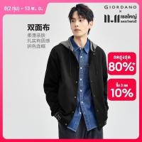 ราคา GIORDANO Men Jackets Contrasting Hooded Baseball Jackets Snap Button Closure Windproof Simple Fashion Causal Jackets 01074854 (22825723740)