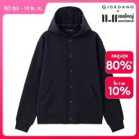 ราคา GIORDANO Men Jackets Fleece Lined Snap Button Closure Warm Jackets Solid Color Simple Fashion Casual Hoodie Jackets 01074871 (22920911866)