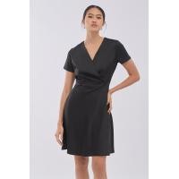 ราคา ESPADA เดรสสั้นทรงไขว้ทับ ผู้หญิง สีดำ Short Wrap Dress 01018 (16630308242)