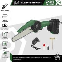 ราคา 21V Electric Chain Saw 6 inch Pruning Saw Li ion Battery Portable Woodworking Electric Garden Logging By PROSTORMER (22996098883)