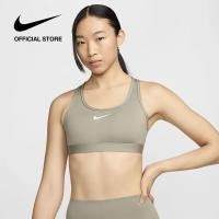 ราคา Nike Womens Swoosh Medium Support Sports Bra Light Army (22822183019)