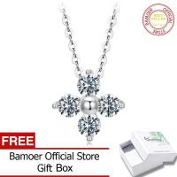 ราคา BAMOER สร้อยคอจี้ดอกไม้เพชรโมอิสวาวสำหรับผู้หญิงงานแต่งงานงานปาร์ตี้เงิน S925พร้อม MSN038เครื่องประดับชุบทองสีขาว (22529637459)