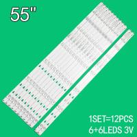ราคา Thriving 12pcs For Haier Le55q6500u Led55d6 01 A 30355006201 Lq55h31 Q55x31j Lq55al88m81 G55c F55c Jvc N55y Led Backlight Strip (22510639847)