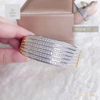 ราคา กำไลเพชรออกงาน กำไลข้อมือเพชรออกงานประดับเพชรเรียง 6แถวหน้ากว่าง 2cm ขนาดรอบวง19cm ใส่สวยอลังดั่งนางพญา (22062966350)