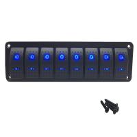ราคา ไฟ LED สีฟ้า5 6 8แก๊งเครื่องโยกเรือแผงสวิตช์12V แผงสวิตช์กันน้ำแผงสวิทช์ทางทะเลแผงสวิตช์แผงอลูมิเนียมพร้อมช่องเสียบยูเอสบีคู่สำหรับรถยนต์เรือบรรทุกสินค้า RV (21426306733)
