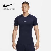 ราคา Nike Mens Dri FIT Tight Short Sleeve Fitness Tee Obsidian (22822087702)