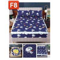 ราคา New ผ้าปูที่นอนเสริมใย ผ้าปูที่นอน มีชายระบาย สไตล์เกาหลี น่ารัก รัดมุมรอบผืน (21768646817)