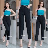 ราคา Acasey กางเกงขายาวผู้หญิง 8ส่วน เอวสูง กระเป๋าปืน ตะขอหน้า เก็บทุกสัดส่วน ไซส์ S 3XL (22427756368)