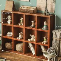 ราคา Retro ไม้ติดผนัง Desktop Organizer กล่อง Zodiac Grid ชั้นวางของ Zakka ตกแต่งรายการตําแหน่งชั้นวางห้องนอน Organizer (20713941625)