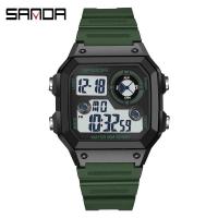 ราคา นาฬิกาSANDA นาฬิกาสปอร์ตแฟชั่นสำหรับผู้ชายนาฬิกาจับเวลานับถอยหลังกันน้ำLEDดิจิตอลนาฬิกาทหารสำหรับผู้ชาย (20033418166)