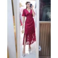ราคา เดรสยาวผ่าข้างผ้าชีฟองออแกนดี้ปักขนมิ้งลายดอกไม้ Maisie shop (22988339979)