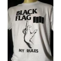 ราคา เสื้อวงนำเข้า Black Flag My Rules Eminem wearing Hardcore Punk Rock Dead Kennedys Minor Threat Bad ins Style Vintage ราคาส่ง เสื้อยืด (16999236564)