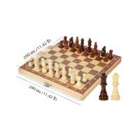 ราคา บอร์ดเกมหมากรุก3อิน1ชุดกระดานหมากรุกไม้พับเก็บได้ชุดหมากรุกสวยงามชุดหมากรุกสำหรับเดินทางสำหรับเกมกระดานหมากรุก (23030450746)