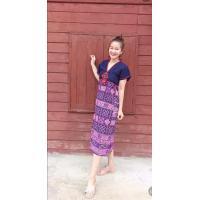 ราคา เดรสพื้นเมืองผ้าฝ้ายพิมพ์ลาย สวยหรู ดูแพง มีไซส์สาวอวบคะ (7514346942)