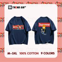 ราคา TrendSir พร้อมส่งเสื้อโอเวอร์ไซส์ เสื้อยืดนิ่ม The Simpsons Supreme ไม่ยับ ไม่ย้วย100 Cotton 9สี M 3XL (22311623117)