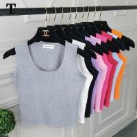 ราคา TF เสื้อยืดแขนสั้น เสื้อครอปเอวสูง และเสื้อกล้ามแขนกุด เสื้อยืดแขนสั้น เสื้อยืดสวยๆ เสื้อกร้ามหญิง เสื้อยืดเอวลอย (1867046834)