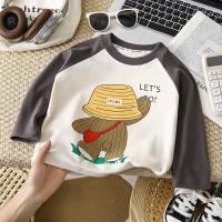 ราคา เสื้อยืดแขนยาวเด็ก 2024 สินค้าใหม่ในฤดูใบไม้ร่วงและฤดูหนาวเสื้อยืดสำหรับเด็กชายและเด็กหญิงสบายๆและสะดวกสบาย (23046296581)