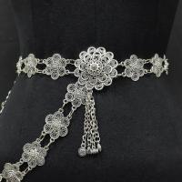 ราคา March jewelry เข็มขัดเงินโบราณผู้หญิงดูดีเครื่องประดับชาติพันธุ์ไทยโบราณเงินรมดำเข็มขัดเงินใส่กับชุด (20856046704)