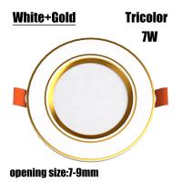 ราคา 1ชิ้นไฟดาวน์ไลท์ LED 220โวลต์สปอตไลท์สามสีหรี่แสง7วัตต์ฝังในไฟดาวน์ไลท์เพดานไฟ LED โคมไฟสีขาวนวลความเย็น (22839253536)