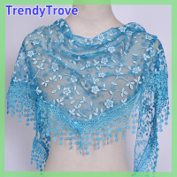 ราคา TrendyTroveE ผ้าคลุมไหล่แฟชั่นสำหรับผู้หญิง1ชิ้นผ้าคลุมไหล่ลูกไม้ลายดอกไม้ (22492317913)