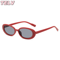 ราคา TELV แว่นกันแดดทรงรีแนววินเทจสำหรับผู้หญิงแว่นกันแดดทรงรีขนาดเล็กหรูหราแว่นตาสีดำสีแดงย้อนยุค (22537529804)