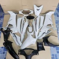 ราคา ชุดสี wave125i รุ่นไฟเลี้ยวบังลม สีขาวมุก พร้อมติดลาย หน้ากากรถ wave125i ปี2005 สีขาว เฟรมรถ เวฟ125i (22240733893)