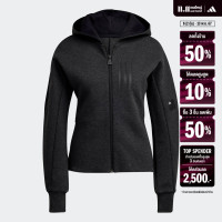 ราคา adidas Lifestyle Mission Victory Slim Fit Full Zip Hoodie Women Black HI4947 (22440335125)
