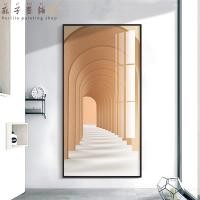 ราคา Modern Orange Arch Corridor Corridor Architectural Poster Printing Canvas Decorative Painting Nordic Art Space Entrance Hanging Painting Corridor Vertical Wall Painting Living Room Painting (198621073