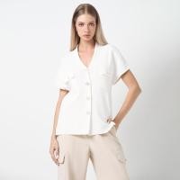 ราคา ESPADA เสื้อนิตดีไซน์ชอว์ล คอลลาร์ ผู้หญิง สีขาว I Shawl Collar Knit Top I 04952 (23092259134)