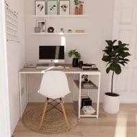 ราคา Looms โต๊ะทำงาน ขนาด 120 ซม รุ่น MORGAN A สีโซลิดโอ๊คตัดสีขาว 120x60x75 ซม (23039905414)