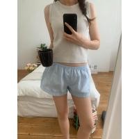 ราคา linen banding short pants sky blue (22528441670)