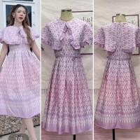 ราคา S 4XL เดรสผ้าไทย เดรสพิมพ์ลายไทย ชุดเดรสลายไทย เดรสใส่ออกงานน่ารักๆ (20463244199)