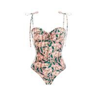 ราคา 2023 New Vintage Floral Women Swimwear One Piece Swimsuit Luxury Bikini Backless Beach Dress Designer Bathing Suit Summer Surf Wear Beachwear Womens Vacation Beach Skirt Swimwear (20022503523)