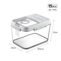 ราคา Alechaung ถังเก็บข้าวสาร ถังใส่ข้าวสาร Rice storage กล่องเก็บข้าวสาร ความจุเยอะ 7 5กก 15กก โปร่งใส ฝาปิดแน่น (23112082593)