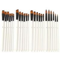ราคา 24 Pcs Set Watercolor Gouache Paint Brushes Nylon Hair Wool for Student Painting Tool Oil Paint Brush Brushes (22100817642)