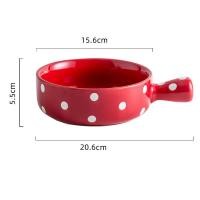 ราคา 600ml Creative Ceramic Noodle Bowl with Handgrip Family Salad Bowl Home Kitchen Kawaii Food Soup Baking Rice Bowl Tableware (22350873832)