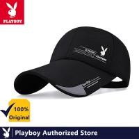 ราคา PLAYBOY 100 Cotton High quality Baseball Cap Mens Spring and Summer Hats Sun shading Ins Tide Baseball Cap Female Long Brim Sun Hat (22999829058)
