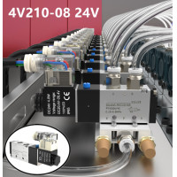 ราคา นิวเมติกโซลินอยด์วาล์ว 4V210 08 โซลินอยด์วาล์วไฟฟ้า โซลินอยด์วาล์วลม DC24V 5ทาง 2ตำแหน่ง 1 4 Port Electric Solenoid Valve Pneumatic parts อะไหล่ลม วาล์วควบคุมลม โซลินอยด์วาล์ว วาล์วไฟฟ้าโซลินอย ข้อต่อ